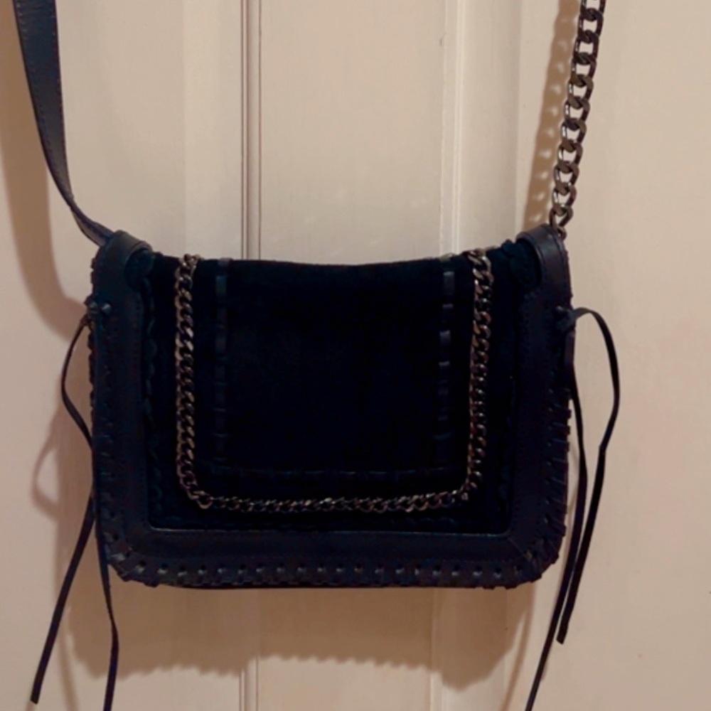 Zara suede leather bag on chain